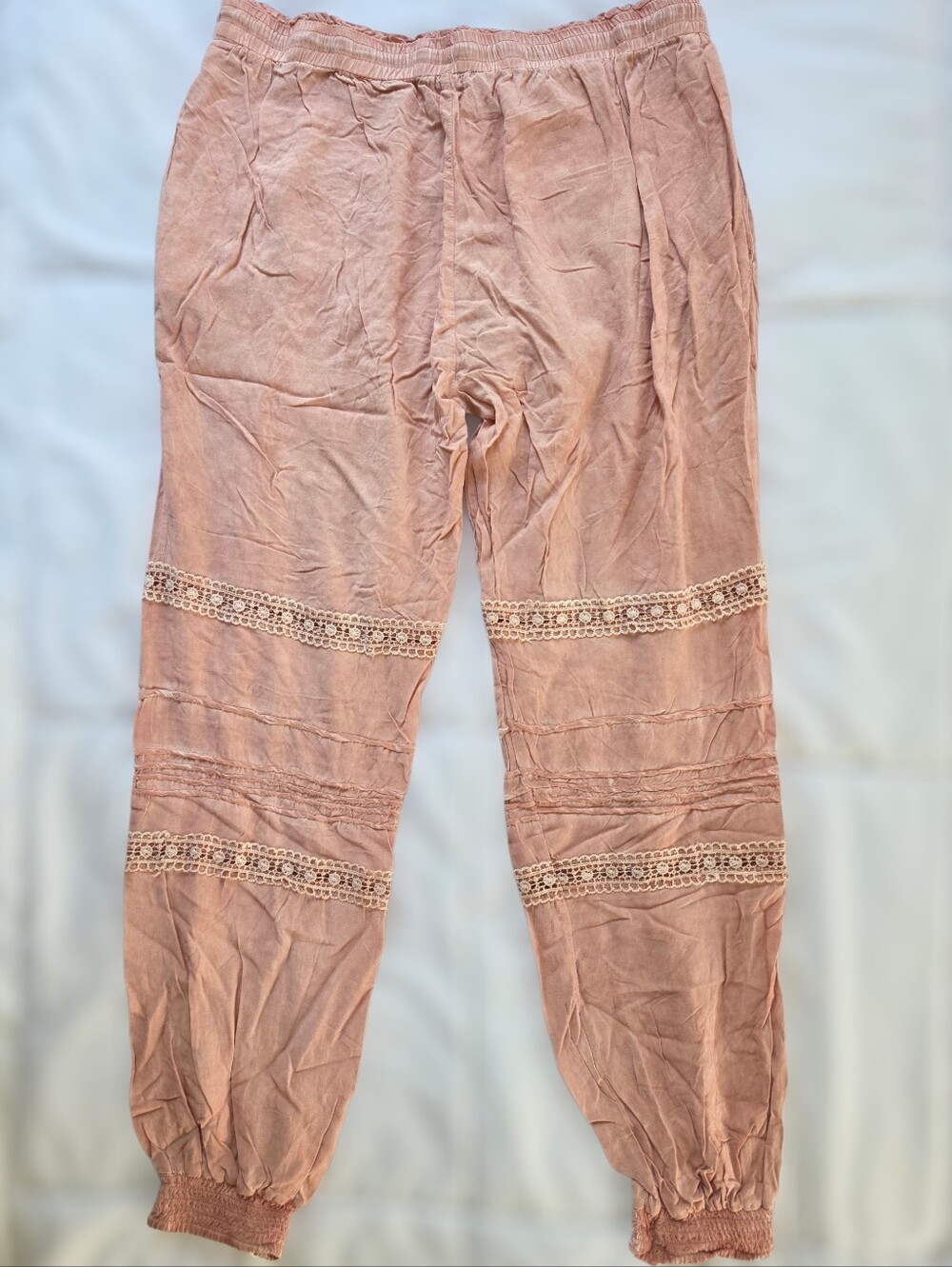 Surf Gypsy Peach Crochet-Trim Beach Coverup Pants - Picture 2 of 7
